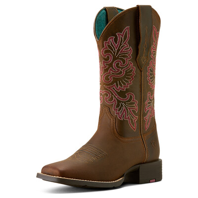 Ariat Round Up Wide Square Toe StretchFit Westernstiefel Damen