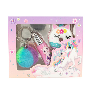 Ylvi Lipgloss-Set – Einhorn & Schlüsselanhänger