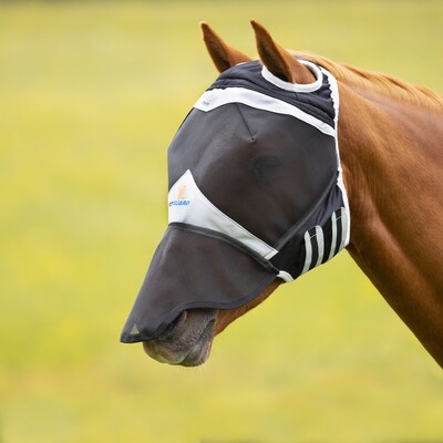 Shires FlyGuard Pro Fine Mesh Fliegenmaske mit Naseschild