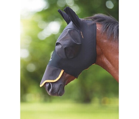 Shires FlyGuard Pro Stretch Fliegenmaske mit Nasenschild