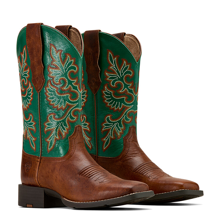 Ariat Round Up Wide Square Toe StretchFit Westernlaars dames