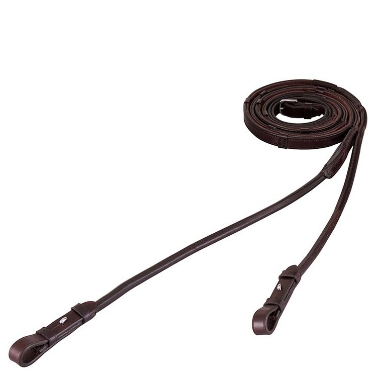 BR Teugel Rondgenaaid Leder m/Anti-slip