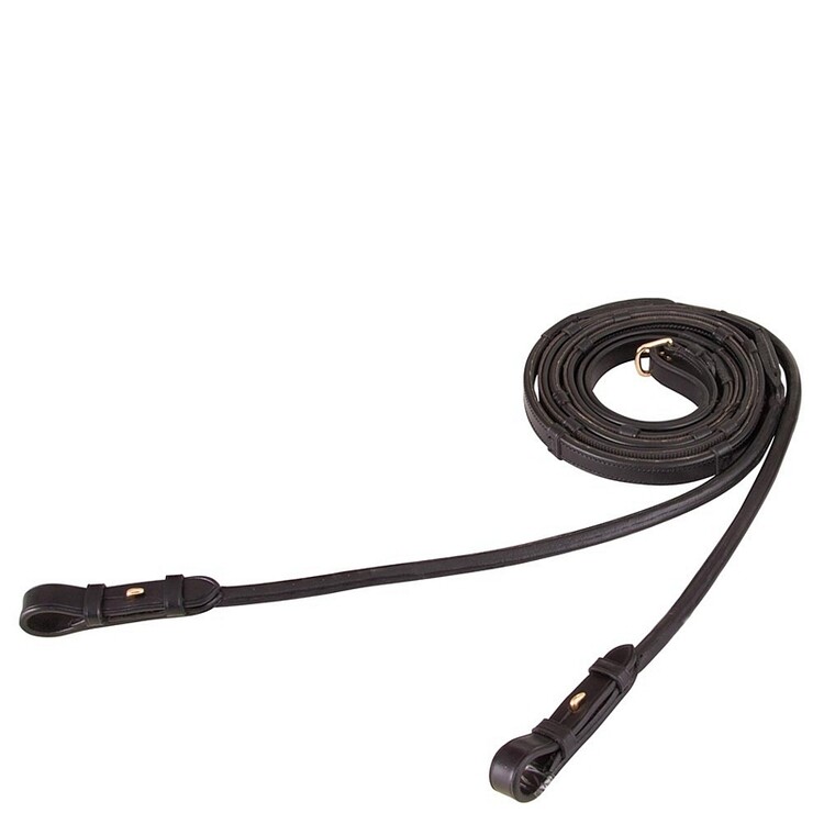 BR Teugel Rondgenaaid Leder m/Anti-slip