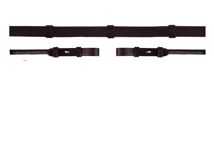 BR Teugel Rondgenaaid Leder m/Anti-slip