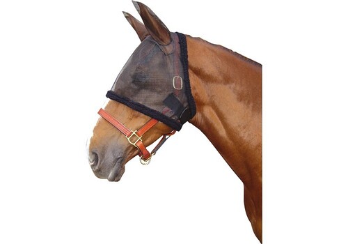 Harry's Horse Fliegennetz Gesichtsmaske Incl Ohren mit Syntetic Fell